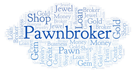 Pawnbroker word cloud.
