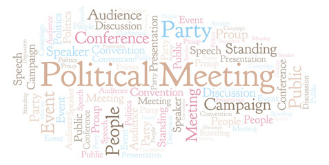 Fototapeta premium Political Meeting word cloud.