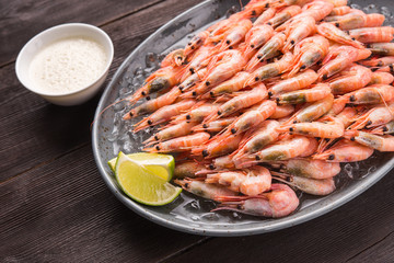 Tasty shrimp with lime