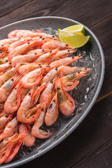 Tasty shrimp with lime