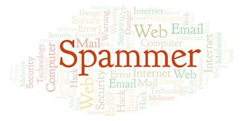 Obraz premium Spammer word cloud.