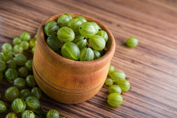 green fresh gooseberry berry