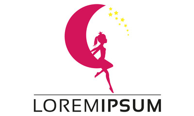 Princess And Stars Moon Logo Design