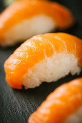 Macro shot of fresh made sushi