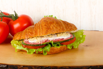 Croissant with salami