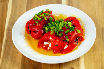 Stuffed pepper with cheese