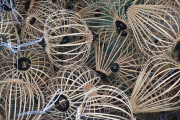 Handmade bamboo lantern frames at a shop in Hoi An Vietnam © John