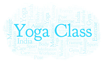 Obraz premium Yoga Class word cloud.