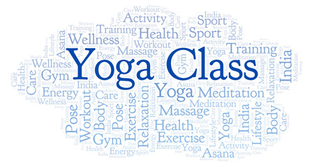 Obraz premium Yoga Class word cloud.