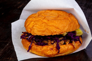 Burger with pulled pork