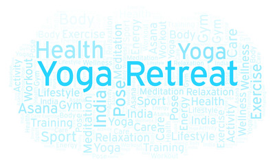 Yoga Retreat word cloud.