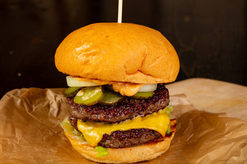 Tasty homemade burger