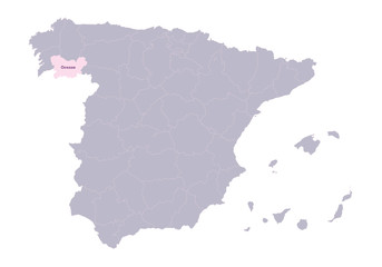 Spain map illustration. Orense region