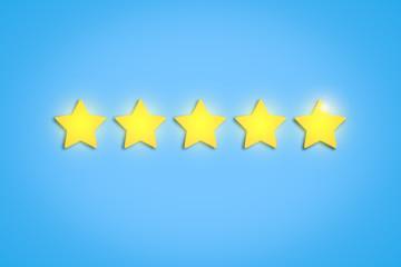 Yellow stars show a rating of five stars out of five possible on