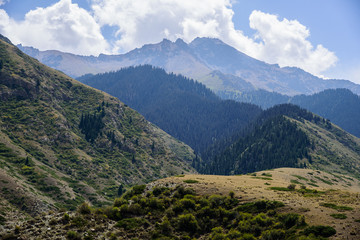 Fototapeta premium View of the mountains in the gorge Sarah. Kyrgyzstan