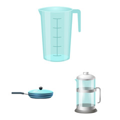 Vector design of kitchen and cook sign. Set of kitchen and appliance vector icon for stock.