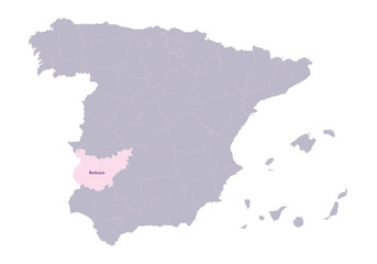 Spain map illustration. Badajoz region