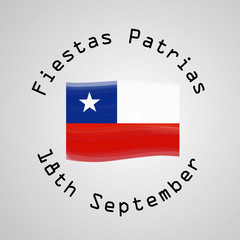 illustration of elements of Chile's National Independence Day Fiestas Patrias background