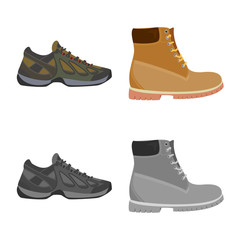 Vector design of man and foot sign. Collection of man and wear vector icon for stock.
