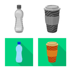 Vector illustration of drink and bar logo. Set of drink and party stock vector illustration.