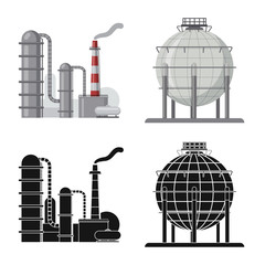Vector illustration of oil and gas sign. Collection of oil and petrol stock vector illustration.