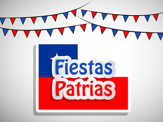 Fototapeta na wymiar illustration of elements of Chile's National Independence Day Fiestas Patrias background