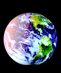 Earth Model. Planet Earth on black background