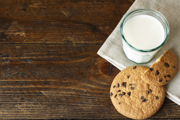 cookies with chocolate and milk