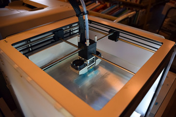 3d printer in action. Creating things on the 3d printer.