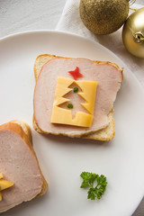 bread with cream cheese. Christmas food art