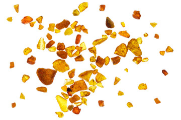 Amber abstract background made of small pieces