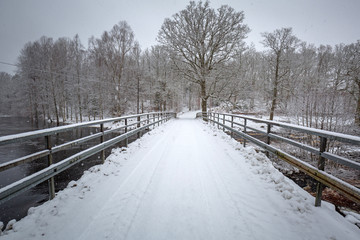 Winter scenery at Morrum river in south Sweden