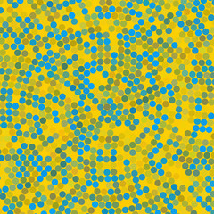 Vector pattern or texture with yellow, blue dots for blog, website design or scrapbooks, vector illustration