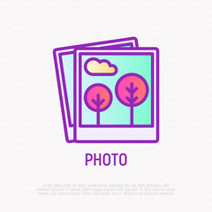 Photo thin line icon. Modern vector illustration for gallery.