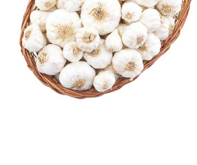 Pile of Fresh Organic Garlic Isolated on White Background