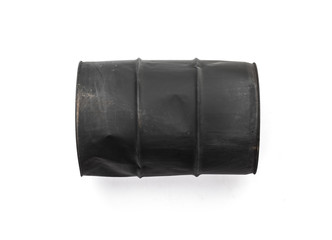 black metal barrel on a white background