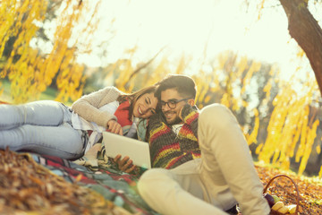 Couple taking selfie