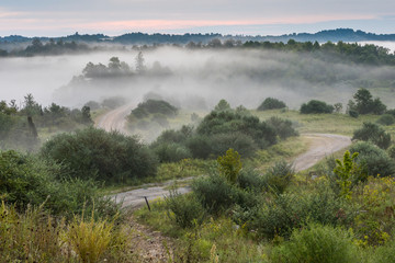 Fototapeta premium Fog on Off-road Trail