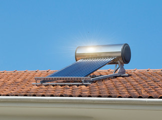 solar heater on the roof of a house