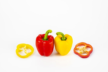 Sweet bell pepper isolated on white background