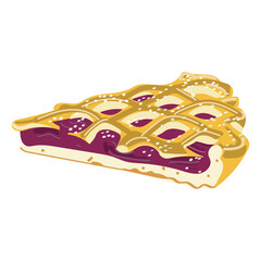 Dutch cherry pie on a transparent background.