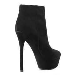 Black boot isolated on white background.

