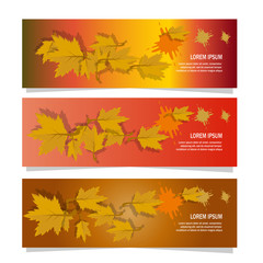 autumn leaves banner background with falling leaves design