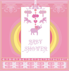Baby Carousel with elephants, unicorns and clouds © diavolessa