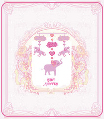 Baby Carousel with elephants, unicorns and clouds © diavolessa