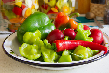 vegetables prepared for canning