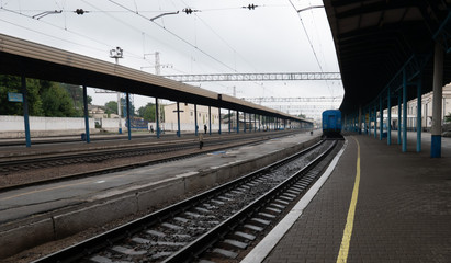 Fototapeta na wymiar railway track at the station