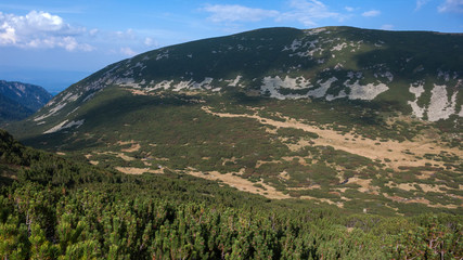 Fototapeta na wymiar Amazing Landscape from Route to climbing a Musala peak, Rila mountain, Bulgaria