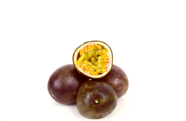 Passion fruit or Passiflora edulis isolated on white background.
Health Benefits of Passion Fruit  consumption of fruits rich in vitamin C