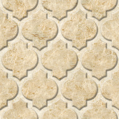 Interior wall panel pattern - abstract decoration material - Arabic decor - geometric patterns - seamless background - marble surface